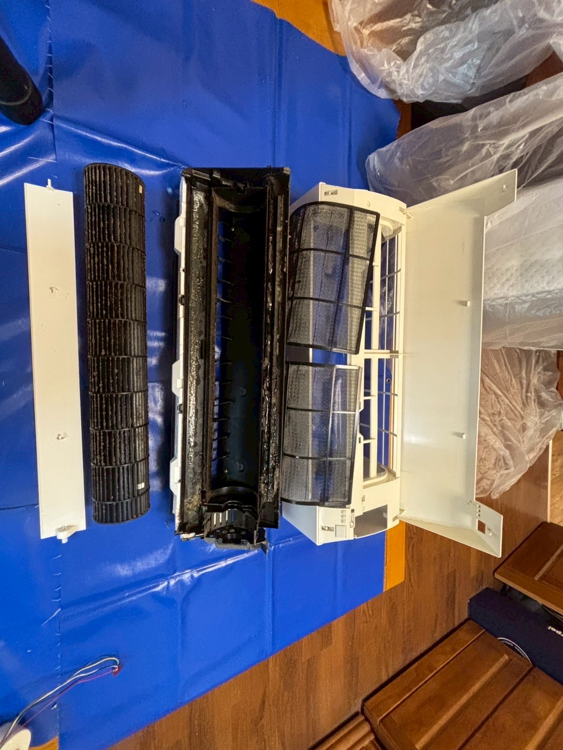 台中北區富士通分離式冷氣清洗兩台 