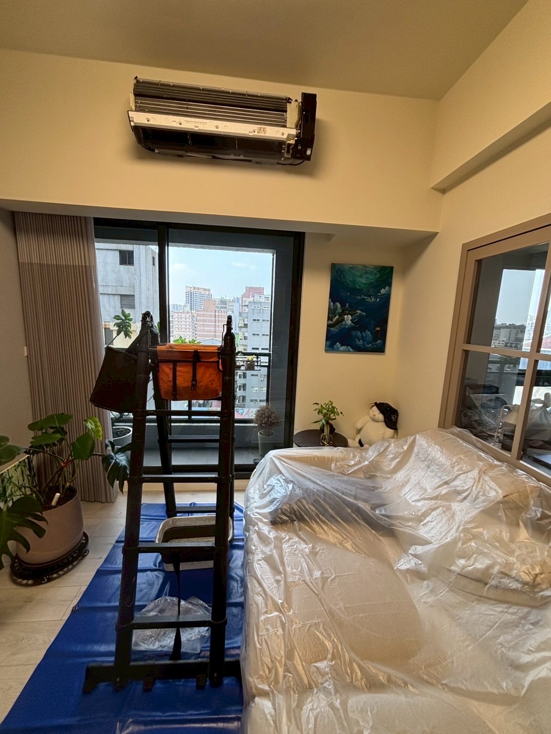 台中西區分離式冷氣清洗二台 